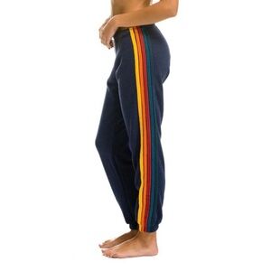 Aviator Nation 5 Stripe Logo Sweatpants Navy L